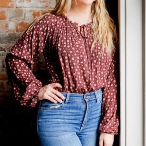 dark brown floral print bodysuit